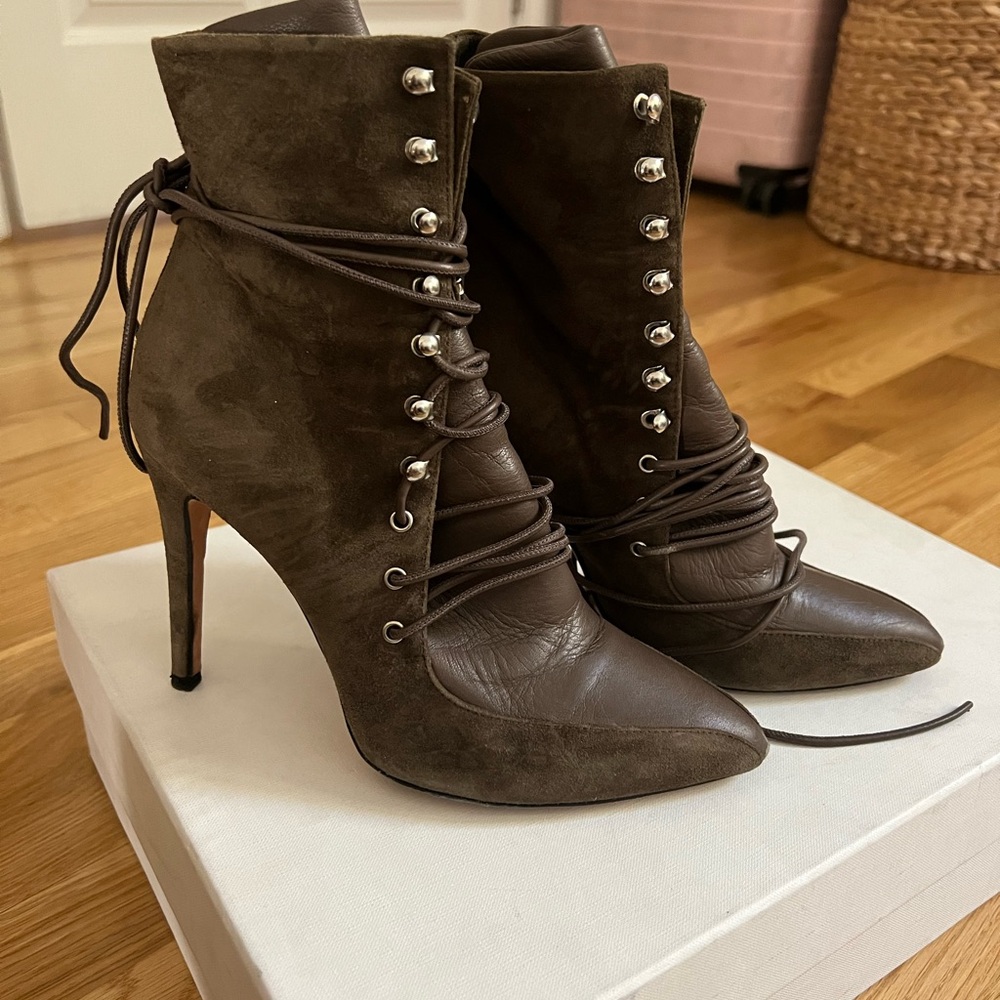 IRO Dark Green Suede Boots
